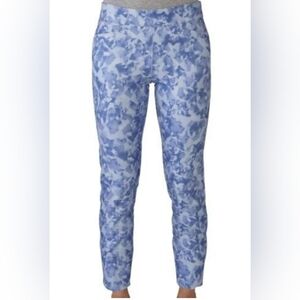 Adidas Blue and White Camo Marbled Gym Training Cropped Leggings Size S